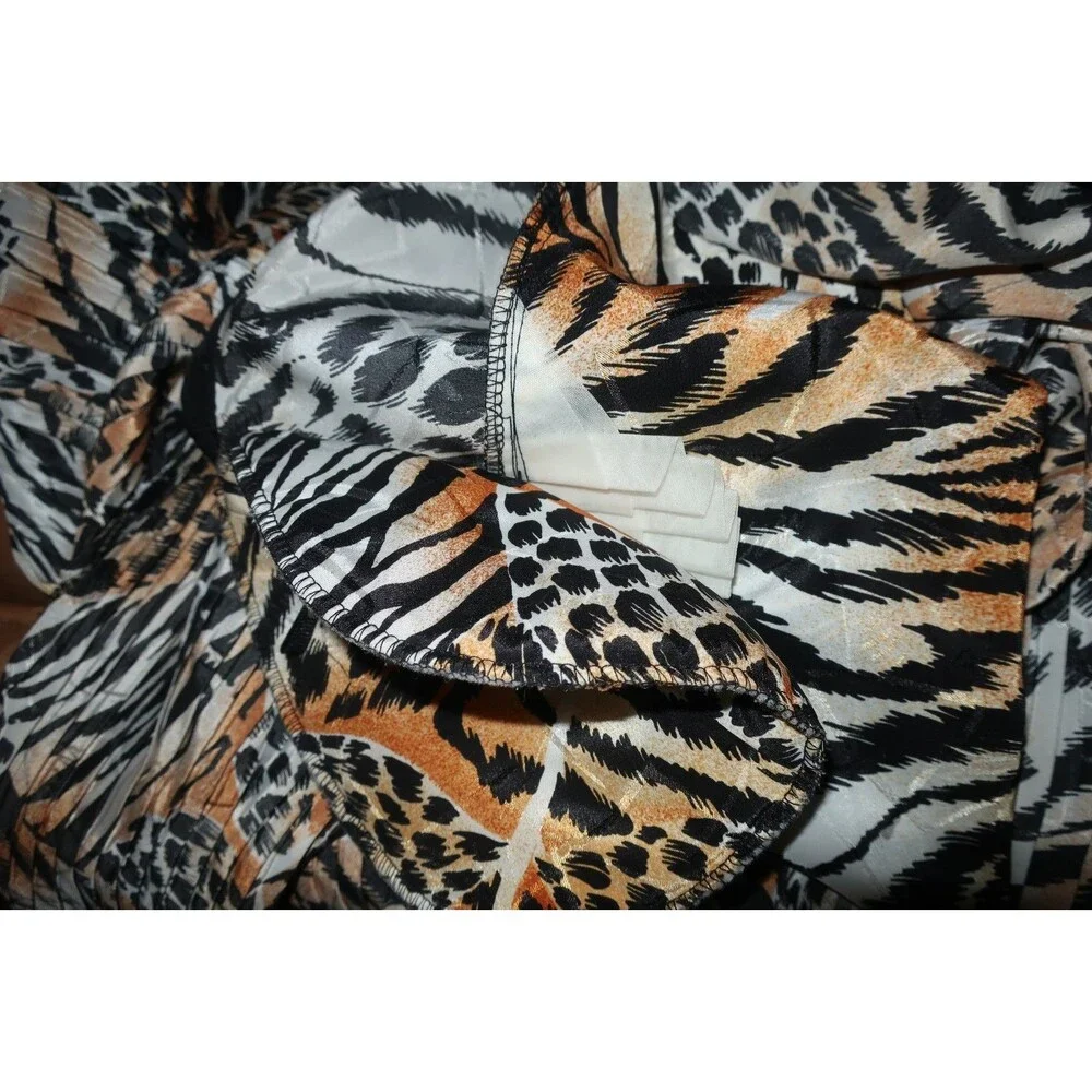VTG Diane Freis Animal Print Cheetah Dress 3 Pc Set Blouse Skirt Georgette L/XL - Picture 16 of 16